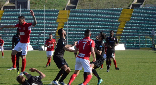 Un momento di Ancona-Sudtirol terminata 1-0 per gli altoatesini