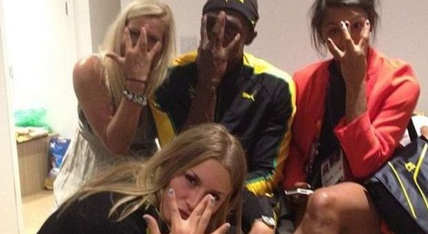 Bolt con le amiche svedesi