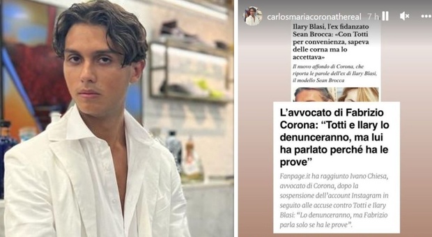 Fabrizio Corona, il figlio Carlos lo difende: «Ti devono uccidere per fermarti»
