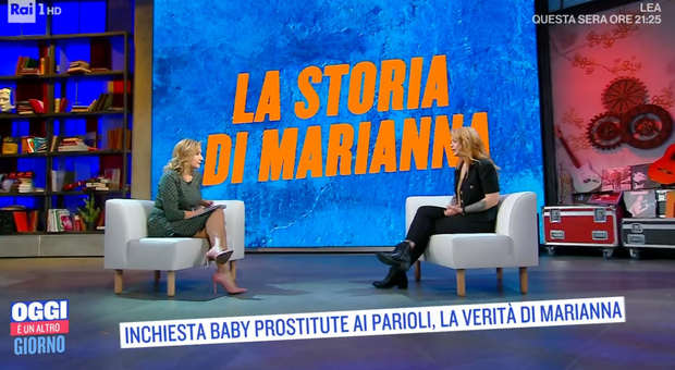 Marianna, una delle due “baby prostitute dei Parioli” ospite di Serena Bortone a “Oggi è un altro giorno” su RaiUno