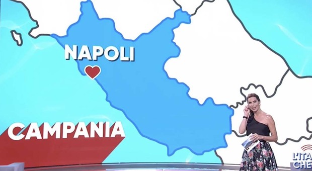 «Andiamo a Napoli», ma la mappa la mette nel Lazio (a nord di Roma): gaffe a L'Italia che fa VIDEO
