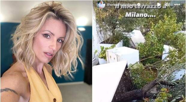 Michelle Hunziker, terrazzo distrutto dal nubifragio a Milano: «Mai visto una cosa così»