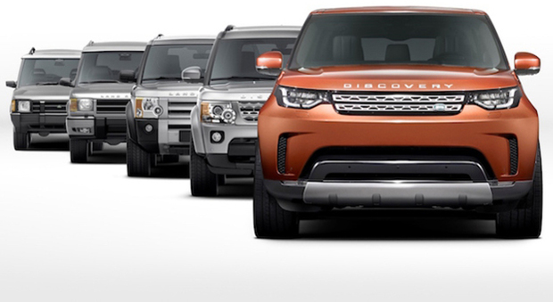 Il frontale del nuovo Land Rover Discovery