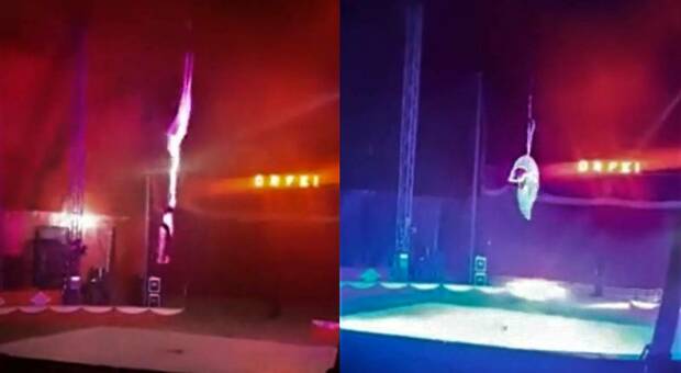 Grave incidente al circo, cade nel vuoto da 4 metri: la trapezista si rompe la testa