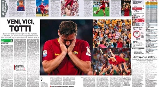 «Veni, vici, Totti»: la stampa internazionale celebra il capitano