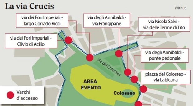 La via Crucis al Colosseo, strade chiuse e bus deviati: blindati monumenti e ville