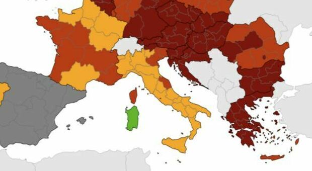 Covid, Nord est si colora di rosso scuro nella mappa europea