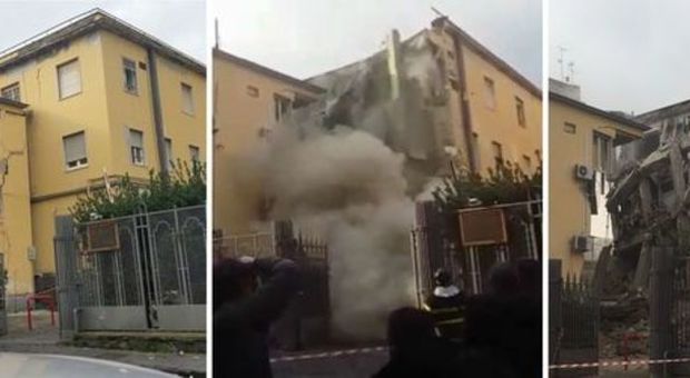 Crollano due palazzine dell'università Paura e sgomberi dopo una voragine