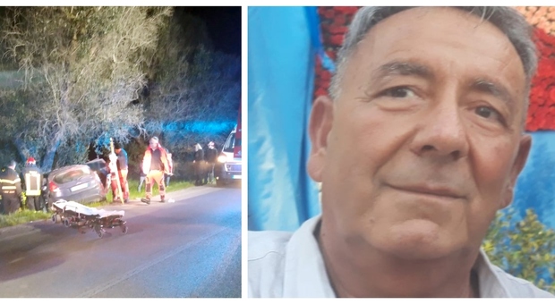 Fuori strada con l'auto, coppia finisce contro un albero di ulivo: morto in ospedale nella notte il 68enne