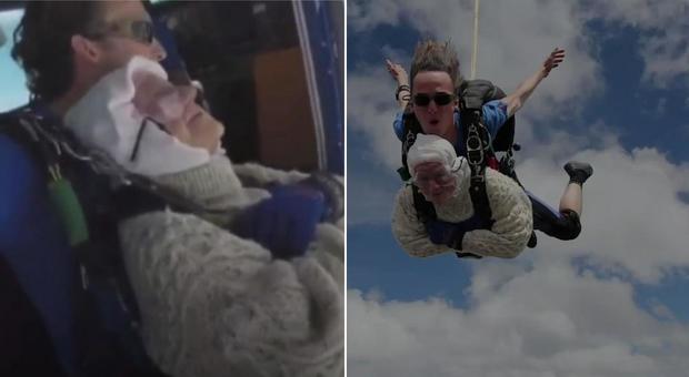 Nonna Irene si lancia dal paracadute a 102 anni: l'ha fatto per una buona causa