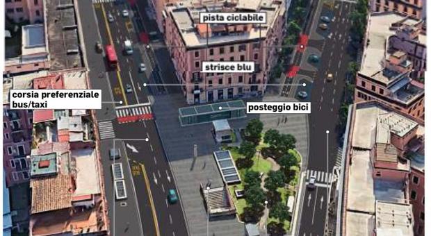 Roma, sensi unici, bici, aree pedonali: nuova viabilità a San Giovanni