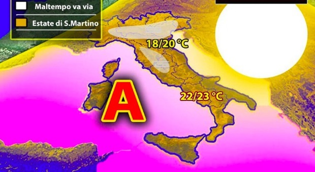 Meteo, da lunedì arriva l'estate di San Martino: temperature eccezionali, ma il sole non sarà per tutti