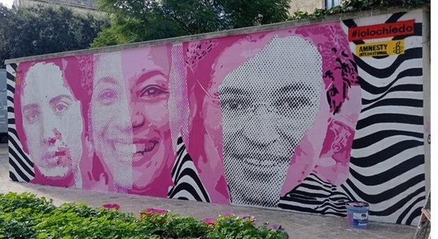Lecce, inaugurato il nuovo murales Amnesty per la campagna “Io lo chiedo”