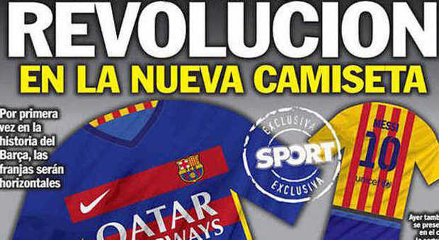 Barcellona, ecco la rivoluzione La nuova maglia a strisce orizzontali