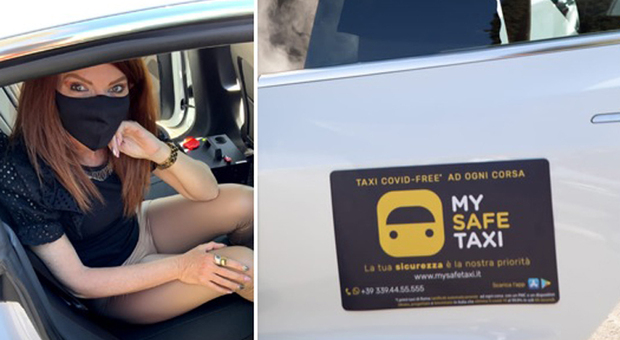 Roma, l'influencer Selvaggia Capizzi sale a bordo di "My Safe Taxi": i taxi all'insegna del “Covid free”