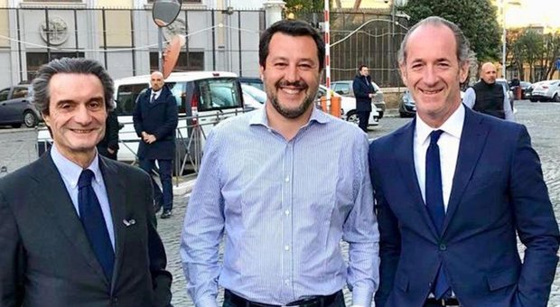 Attilio Fontana, Matteo Salvini e Luca Zaia