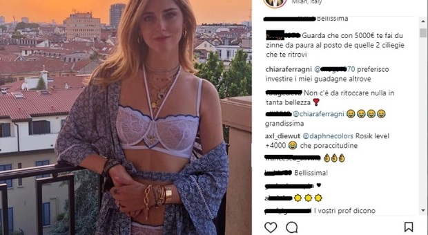 Chiara Ferragni mette a posto un haters su Instagram che la offende sulle dimensioni del suo seno