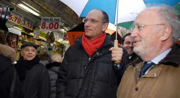 Enrico Letta con il sindaco Orsoni