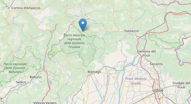 Terremoto vicino a Cortina d'Ampezzo di 3.0. Scossa registrata a 10 chilometri di profondità