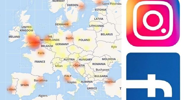 Instagram e Facebook down: cosa sta succedendo ora Mappa