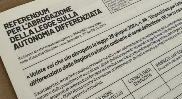 immagine Autonomia differenziata, venerdì la raccolta firme a Napoli