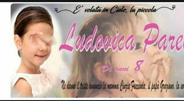 Ludovica, 8 anni, uccisa dal tumore: un paese intero sotto choc