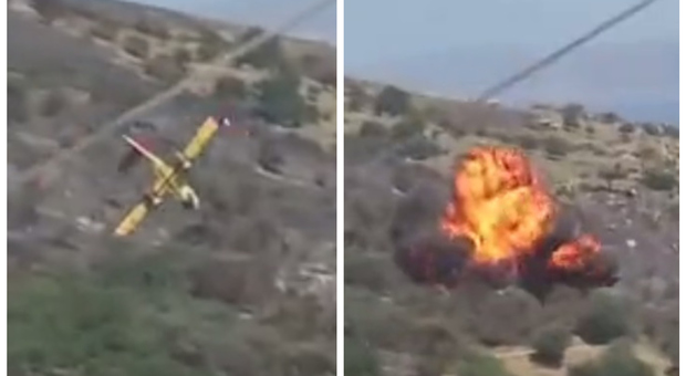 Canadair si schianta su un'isola greca, mentre spegne le fiamme in un bosco: a bordo c'erano due piloti