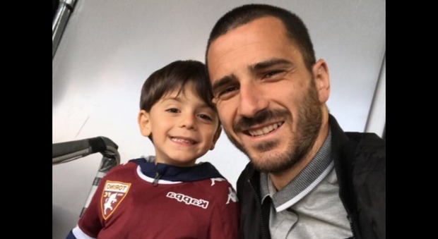 Torino-Sampdoria, Bonucci all'Olimpico con il figlio Lorenzo