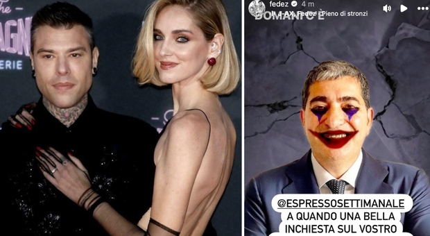 Chiara Ferragni versione "clown" sulla copertina de L'Espresso. Fedez la difende: «A quando una bella inchiesta su di voi?»