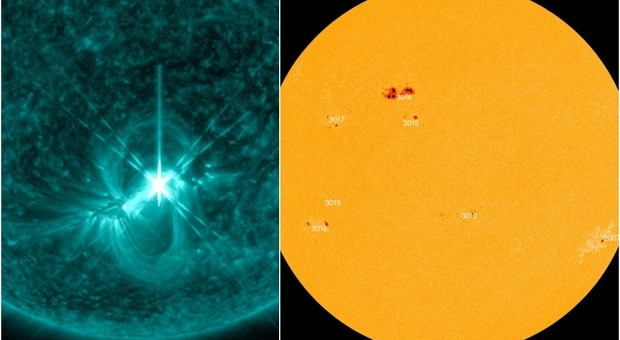 Allarme tempesta geomagnetica, Nasa: «Raddoppiate le dimensioni della macchia solare AR3014 in un giorno»