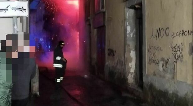 L'incendio scoppiato a Capua