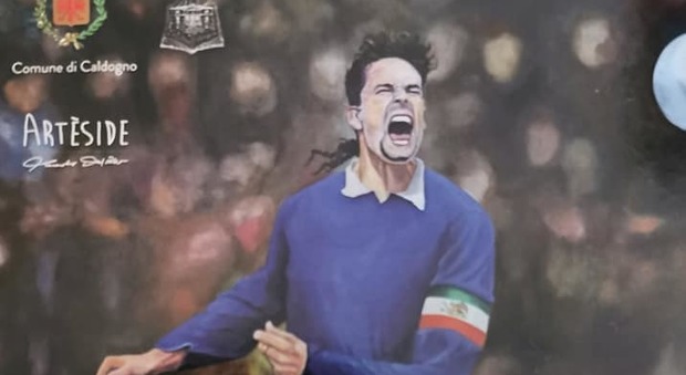 Il quadro dedicato a Roberto Baggio sarà esposto per un anno a Caldogno