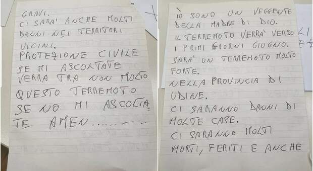 Veggente invia una lettera alla Protezione Civile: «Ci sarà un terremoto in Friuli e farà tanti morti». Ma la donna sbaglia tutto