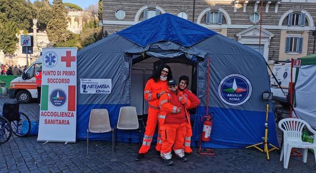 Roma, la tenda sanitaria della Protezione Civile Arvalia a rotazione nelle piazze della Capitale