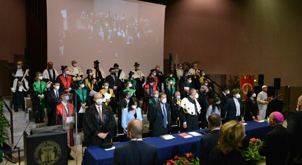 L'esecuzione dell'Inno di Italia alla cerimonia per l'inaugurazione dell'anno accademico dell'Università Politecnica delle Marche