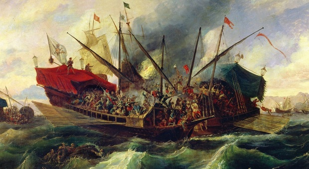 La battaglia di Lepanto in un dipinto di Bragada