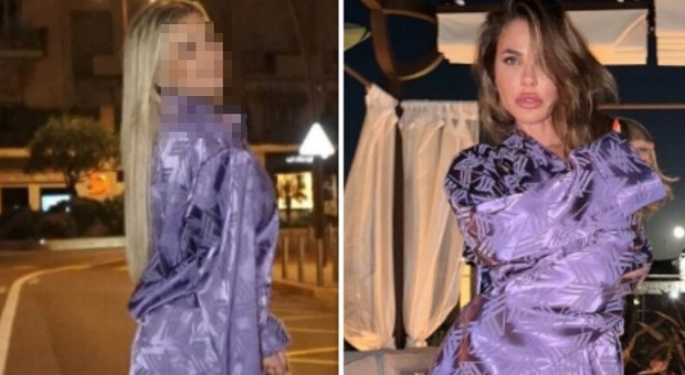 Chanel Totti, l'abito lilla da 700 euro 'rubato' per la serata di festa a Montecarlo con Cristian Babalus. I fan: «È di mamma Ilary»