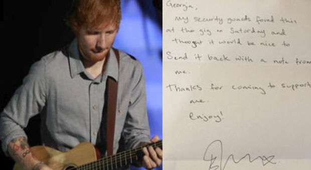 Ed Sheeran scrive a una sua fan