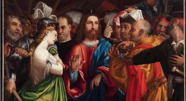 Cristo e l'adultera di Lorenzo Lotto