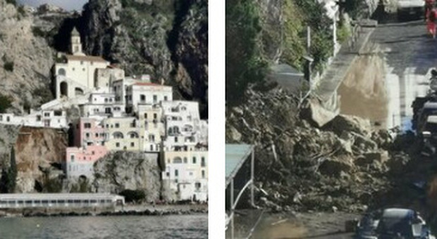 Amalfi, grossa frana sulla statale: case evacuate. Il sindaco: «Non sappiamo se persone coinvolte»
