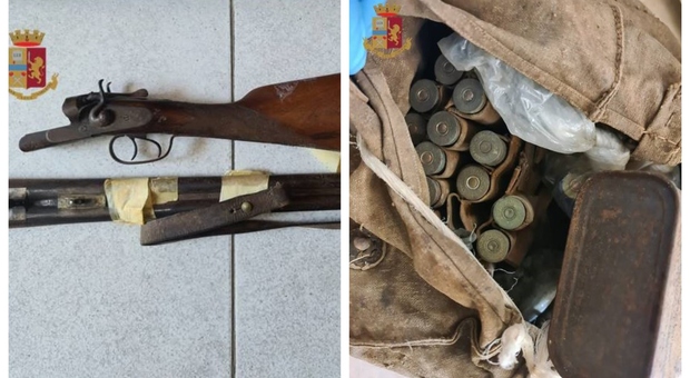 Fucile, pistola e munizioni nascoste illegalmente in casa: deferito dalla polizia un 69enne