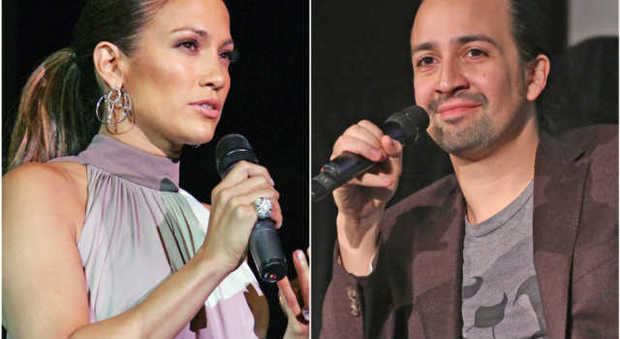 Jennifer Lopez e il rapper Lin-Manuel Miranda
