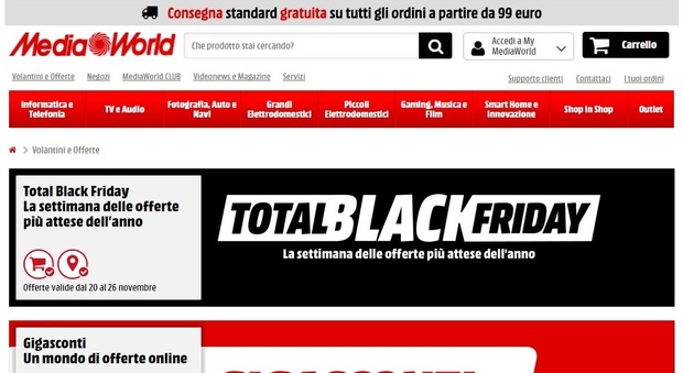 UniEuro, Gigasconti e Total Black Friday: tutti gli sconti e le offerte disponibili per oggi