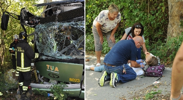 Pescara, incidente a un autobus: 50 feriti, grave 17enne. Autista eroe ha evitato la strage