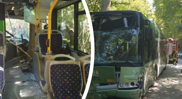 Autobus contro un albero: 30 feriti, grave 17enne, rischia di perdere le gambe. L'autista: «Così ho evitato di precipitare nella scarpata»