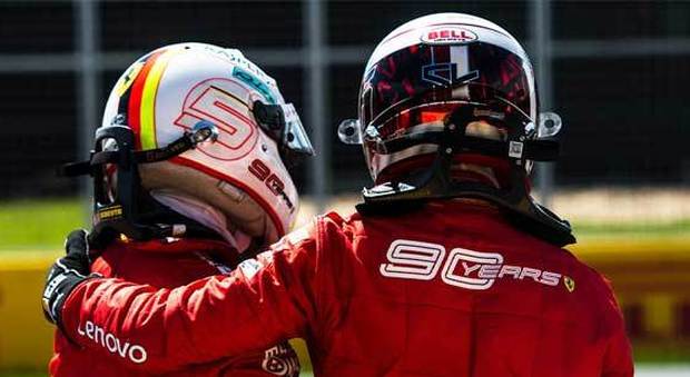 Vettel e Leclerc di spalle