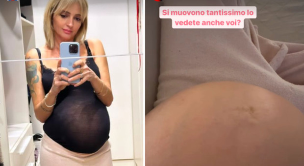 Veronica Peparini, selfie allo specchio con pancione. Le gemelline già pronte a danzare: «Si muovono tantissimo»