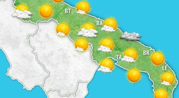 Puglia, sole su tutta la regione. Su le temperature e caldo fuori stagione. Ecco le previsioni meteo