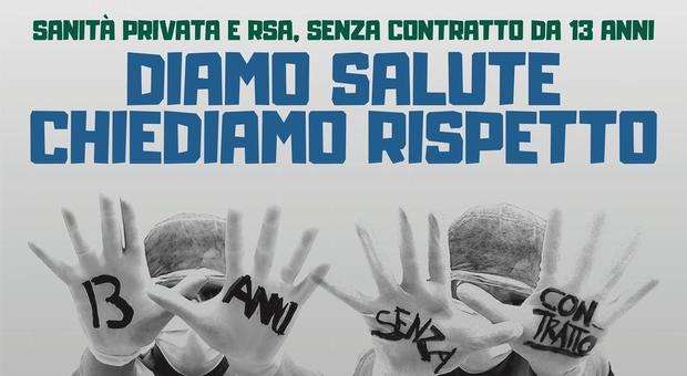 Sanità privata e Rsa senza contratto da 13 anni, sciopero e appello alla Regione Lazio