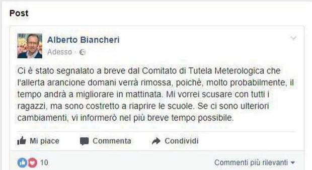 Allerta meteo a Sanremo, attenzione alla bufala del sindaco che revoca la chiusura delle scuole su Fb